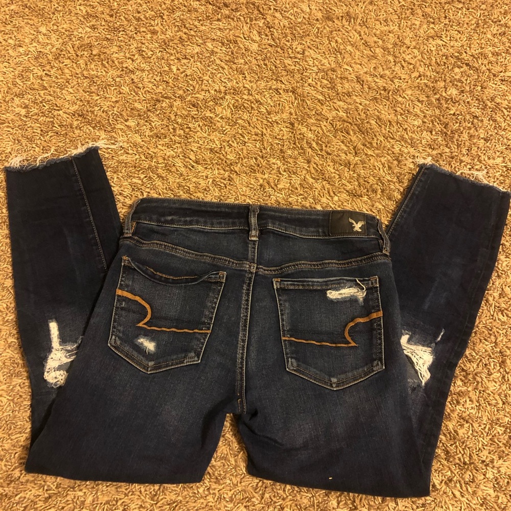 distressed american eagle skinny jeans